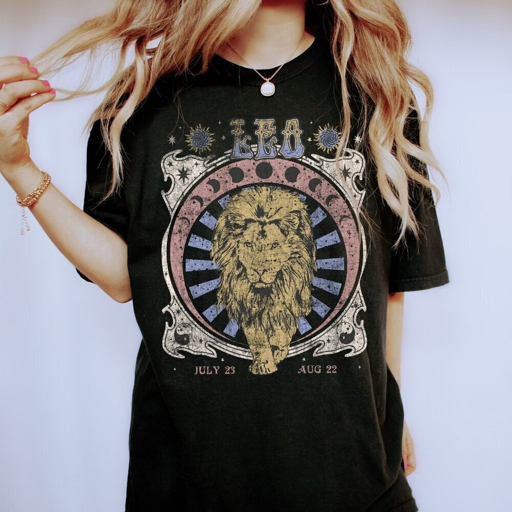 Leo Zodiac  Tee Celestial Leo Shirt Lion Birthday Gift